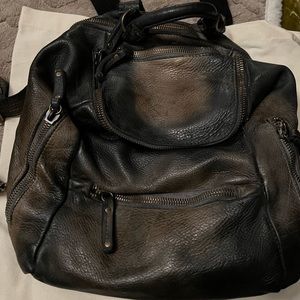 Lusher Bayside Backpack Vintage Style Leather Garment dyed Made IN Italy